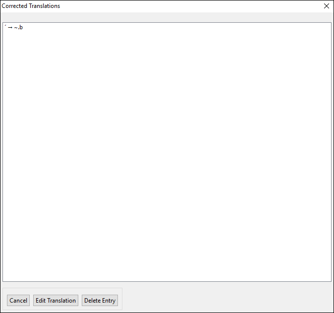 corrected translations window